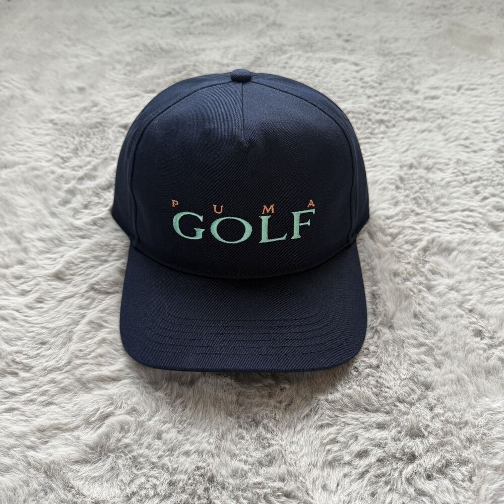 NWT PUMA GOLF HOBE CAP EMBROIDERED SNAPBACK NAVY